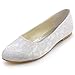 ElegantPark Women Comfort Flats Closed Toe Lace Wedding Bridal Shoes