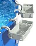 SUMMERBUDDY 2 Sets Upgrade Poolside Storage Basket, Above Ground Pool Storage Basket with Pool Cup Holder, For Steel Round or Oval Frame Above Ground Pools, Fits 3 Inch or Less Top Rail