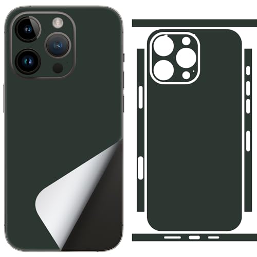 SUKIDIOVQ for 2 Pack iPhone 16 Pro Max Skin Wrap Phone Sticker 3M Vinyl Ultra Thin Slim Ultralight Decal Glass Protector Film Protective Back Side Borders Camera Frame Black Multiple Color