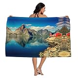 KOOLR Norway Fjord Nature Cape Printed Bath Towel Microfiber Fabric Soft Strong Absorbent Bathroom T