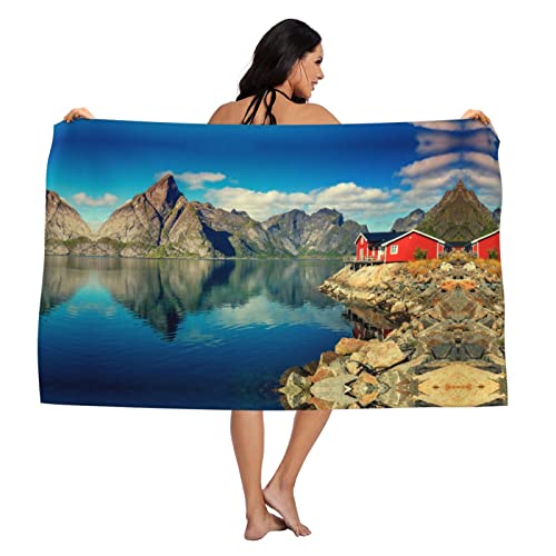 Koolr Norway Fjord Nature Cape Printed Bath Towel Microfiber Fabric Soft Strong Absorbent Bathroom Towel For Shower,Gym,Sports #TOP11