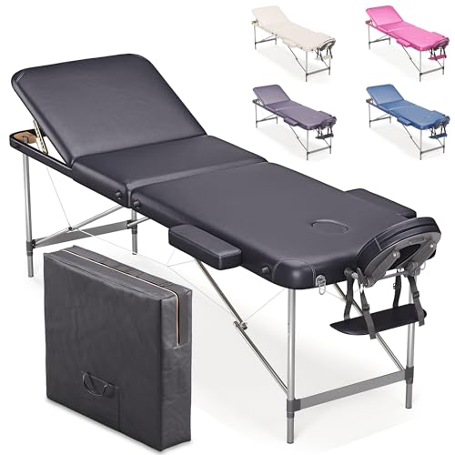 Beltom® Lettino per Massaggi 3 Zone Alluminio 195x70 Cm Portatile Pieghevole Angoli Arrotondati...