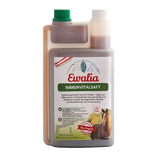 EWALIA Immunvitalsaft | 1 l | Ergänzungsfuttermittel für Pferde | Mit Hagebutte & Sonnenhut