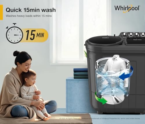 Image of Whirlpool 9 kg 5 Star Semi-Automatic Top Loading Washing Machine (MAGIC CLEAN 9 GREY DAZZLE (10YR)-S, 15 Mint Quick Wash, 2026 Model)