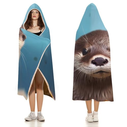 Couverture à capuche loutre pour cocooning sur le canapé et au bureau