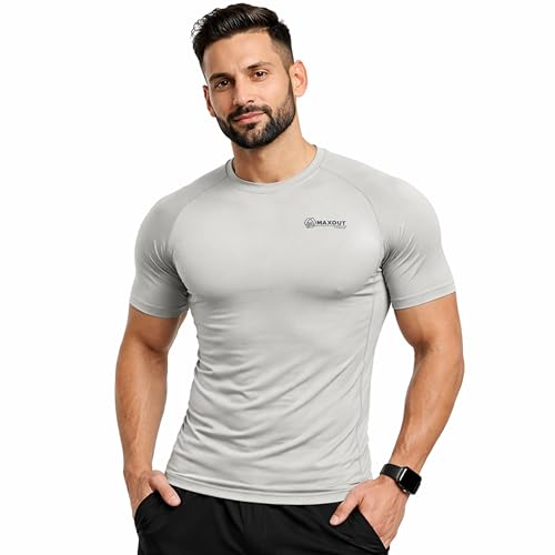Image of Men's Half Sleeve Compression T-Shirt, Athletic & Sports Tights for Fitness Moisture Wicking, Enhances Circulation, Reduces Muscle Fatigue