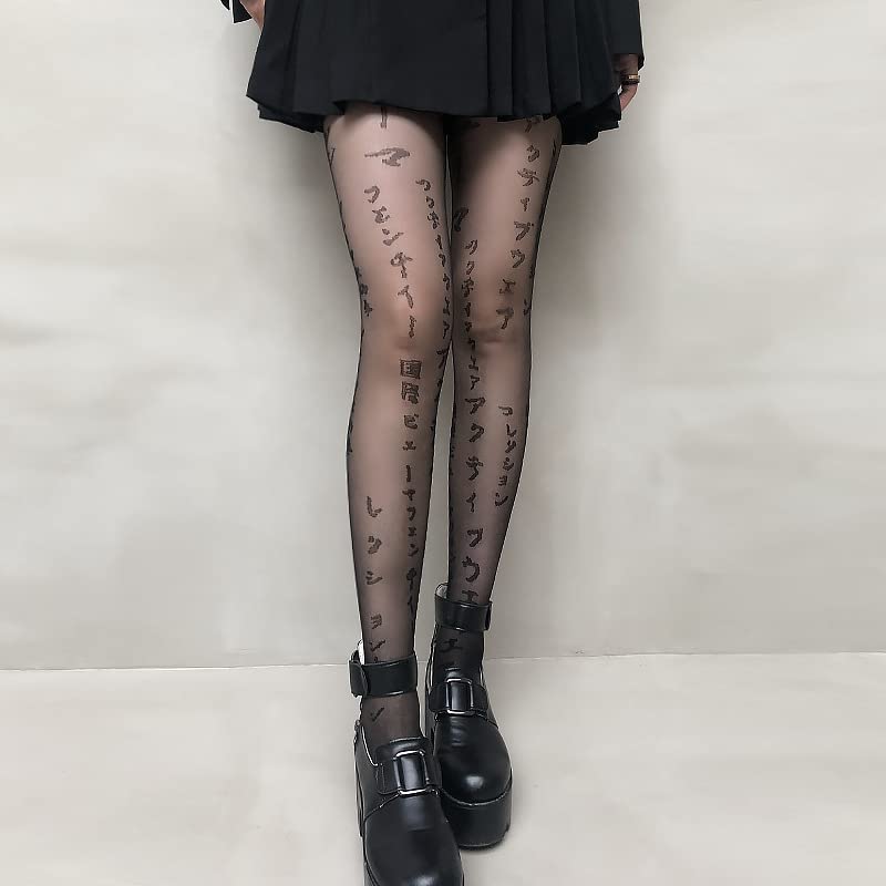 Image of Ulalaza Sparkle Hollow Out Letter Nude Colorful Rhinestone Hot Drilling Fishnet Pantyhose Tights for women Luminous