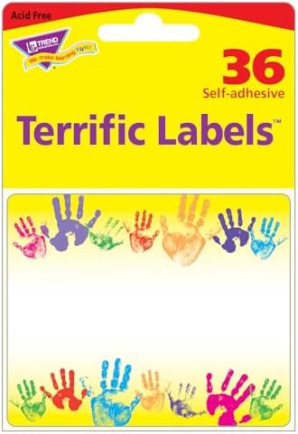 TREND enterprises, Inc. Self Adhesive Name Tags, Rainbow Handprints, 2-1/2" x 3", 36 count image 4