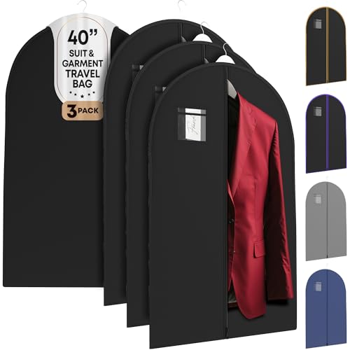 Your Bags Black Suit Garment Travel Bags 3 Pack - 40