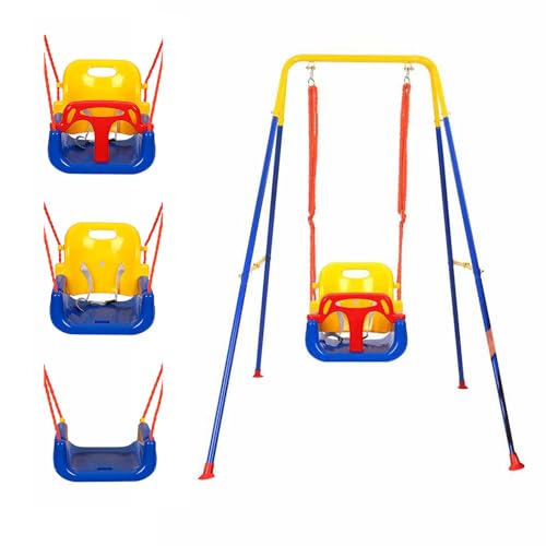 3-in-1 Toddler Swing Set Removable Seat with Guardrails for Kids 6-36 Months