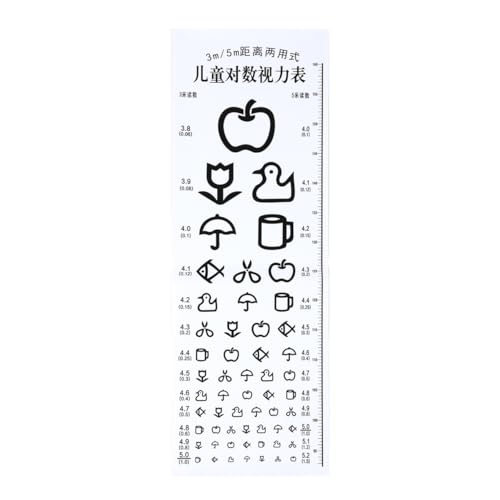 Image of Boy Girl Eye Chart Visual Testing Chart for Home School Test with Red and Measures Visual Acuity