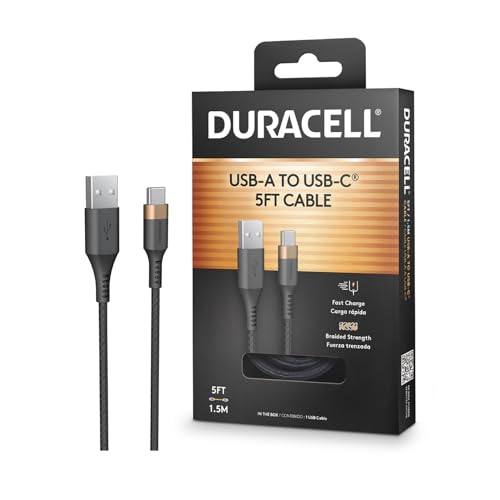 Duracell Usb-C To Usb-A Charging Cable (5Ft/1.5M), Fast Charging Cable, Type C Charger For Iphone 15 cover