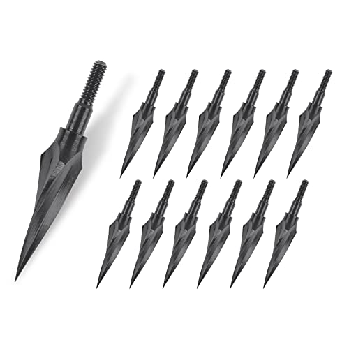 NIKA ARCHERY Confezione da 12 Punte di Freccia 150 grani Punte da Caccia tiro con L'Arco Punte fisse in Metallo per frecce frecce da Balestra frecce da Balestra Caccia al Bersaglio