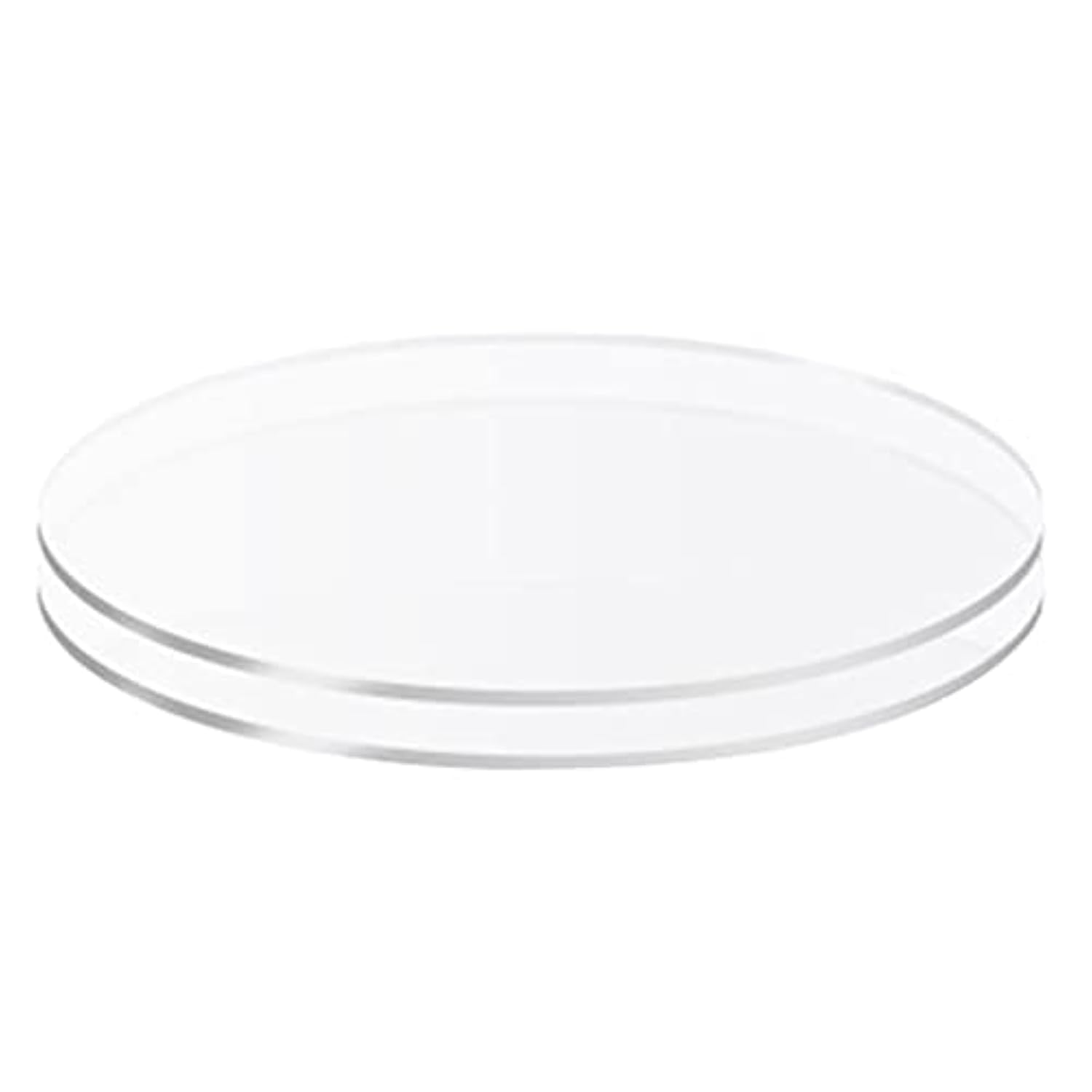Clenp Cake Disk, 2Pcs Cake Plates Non-Sticky Reused Acrylic Buttercream Cake Discs for Cakes Serving (16CM)