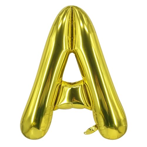 Grands ballons dorés en forme de lettre A XXL de 101 cm à l'hélium, en mylar pour anniversaire, fête prénatale, mariage, anniversaire, décoration de...