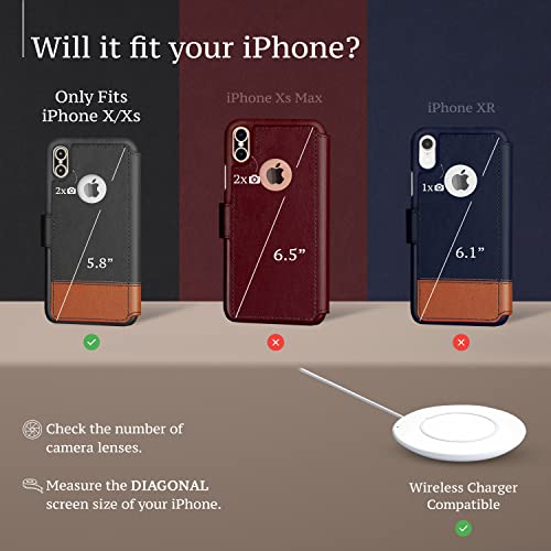 Lupa Iphone X Case With Card Holder -Slim & Lightweight Iphone X Wallet Case - For Women & Men - Faux Leather - Iphone Xs Cases With Magnetic Closure– Light Brown (5.8 Inch Diagonal Screen Size) #TOP2