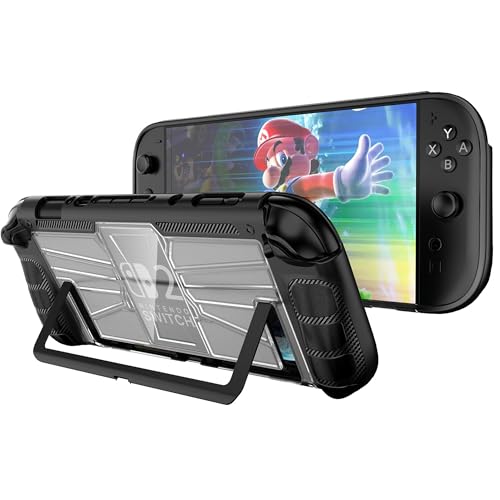 Image of TASLAR Silicone Cover Hard Shock-Absorption Anti-Scratch Shell Full Protective Controller Skin Case Full-Body Protection Anti-Scratch Compatible with Nintendo Switch 2 2025