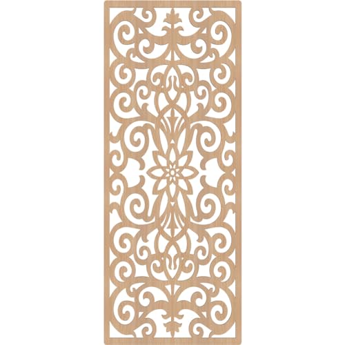Image of 27 3 /8 inchW x 69 3 /8 inchH x 3 /8 inchT Buel Decorative Fretwork Wood Wall Panels, Hickory