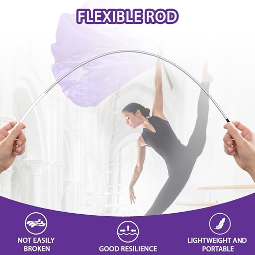 Baisdan 54"x54" Worship Flags for Dance Church, 2 Pack Praise Dance Flag Set, Beginner-Friendly Praise Flags With Flexible Rods & Carrying Bag, Purple by Baisdan - Image 4