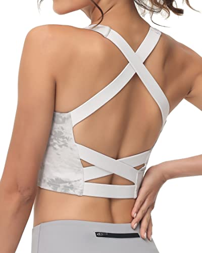 Image of romansong Strappy Yoga Sports Bras for Women Padded Criss-Cross Back Tank Tops