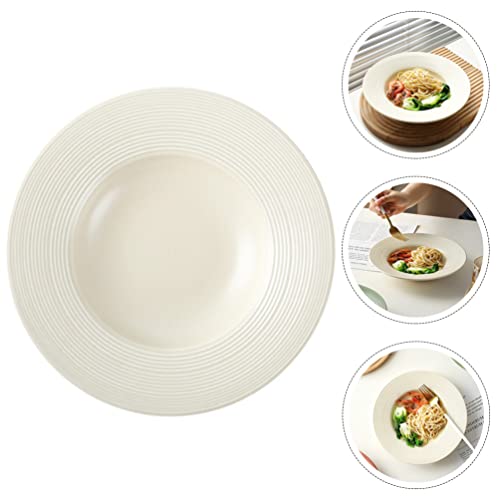 Luxshiny Pratos De Serviço De Cerâmica: Prato De Sopa Profundo De Porcelana Bandeja De Macarrão Comi