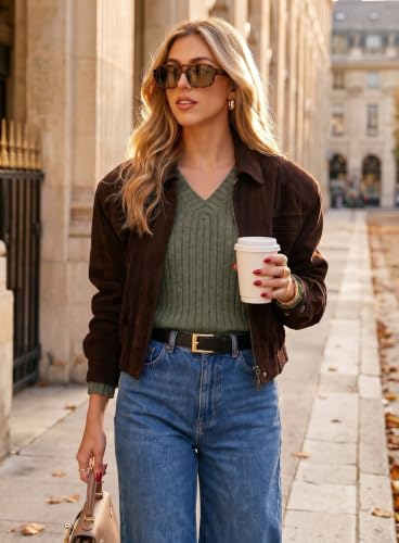 Image of Dokotoo Womens Tops V Neck Lightweight Sweater Fall Long Sleeve Top 2026 | Decorative Buttons, Soft Breathable Knit Material, Pullover Tunic Tops, Business Casual, Fall Outfits, Winter Clothing 2026