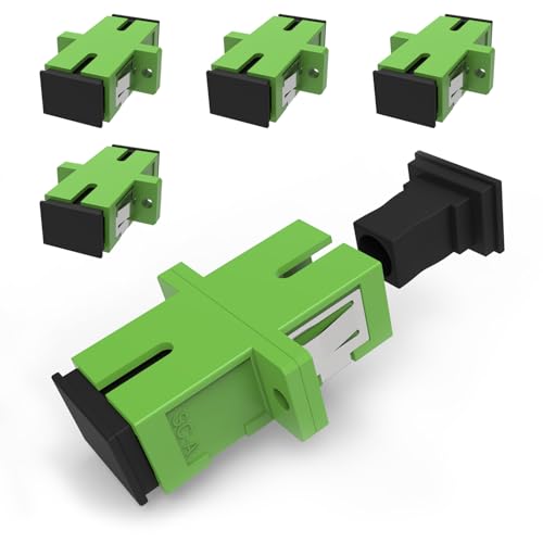 EMSECKO LWL Adapter/Kupplung, SC-SC APC Glasfaser Adapter 5er Pack für Singlemode Glasfasernetzwerke