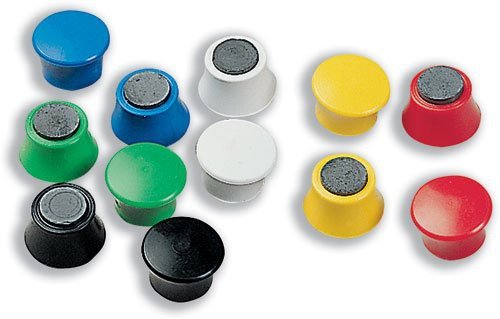 10 Calamite Neodimio Per Ufficio Ø18x8mm - Magneti Bianchi Forza 1kg Ciascuno - Potenti E Resistenti