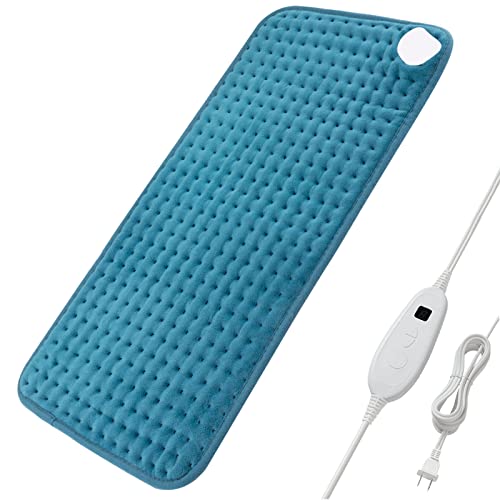 Dailylife Heating Pad 12"X24" For Pain Relief, Microplush Electric Heating Pads With 6 Heat Settings, Fast-Heating Technology, Auto Shut Off, Great For Back, Neck, And Cramps, Blue #TOP11