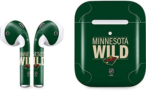 Skinit Decal Audio Skin Compatible with Apple AirPods 2 - Officially Licensed NHL Minnesota Wild Lineup Design