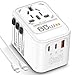 Produktbild QENEQ 65W GaN Reiseadapter Weltweit mit USB C USB A und AC Steckdose Internationaler Steckdosenadapter Reisestecker Adapter Weltweit Travel Adapter für EU USA UK Japan Thailand Australien Vietnam