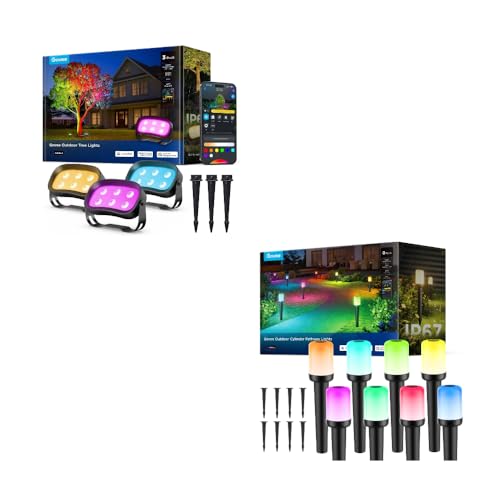 Image of Govee Outdoor Tree Lights Bundle Govee Outdoor Cylinder Pathway Lights