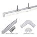 hunhun 20-Pack 3.3ft/1Meter V Shape LED Aluminum Channel System with Milky Cover, End Caps and Mounting Clips, Aluminum Profile for LED Strip Light Installations, Very Easy Installation