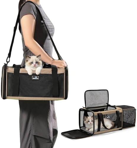 Airline Approved Expandable Pet Carrier for Small Cats, Collapsib...