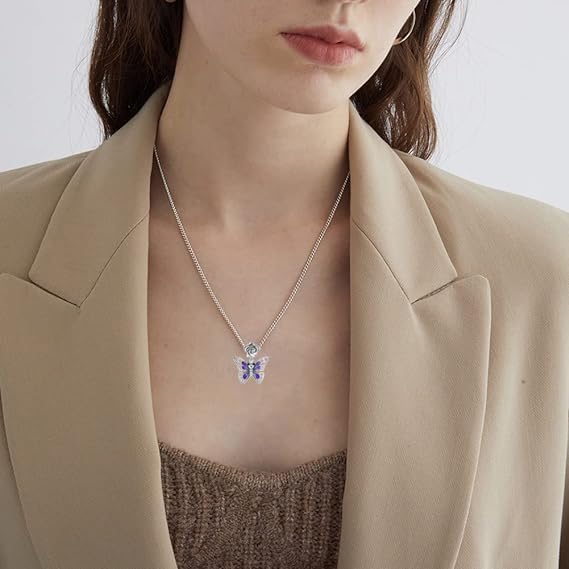 NanMuc Enamel Blue Butterfly Charm for Pandora Bracelet Rose Flower Dangle Bead for Women Necklace4