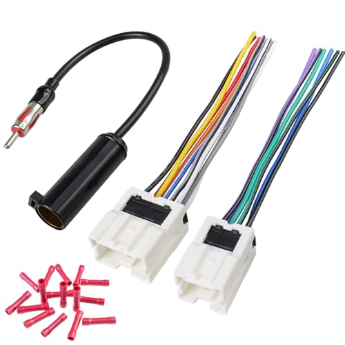 Jayubien Radio Wiring Harness Kit for Nissan Altima Sentra Frontier Xterra Murano Quest Titan Pathfinder,Car Stereo Wire Harness Antenna Adapter for Infiniti Q45 G20 I30 QX4 Radio Plug