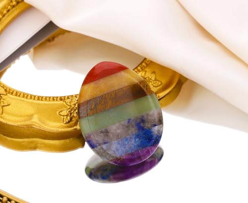 MAIBAOTA Chakra Worry Stone for Anxiety Relief Healing Crystals Thumb Gemstones Mindfulness Spiritual Reiki Small Gifts for Women - Image 3