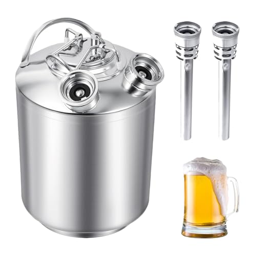 2.5 Gallon/10 L Stainless Steel Cleaning Keg with 2 D Spears,Kegerator Cleaning Kit,Beer Lines...