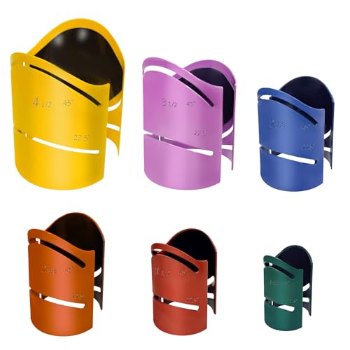 Image of Sthovd Metal Cutting Guide Kit Includes Sizes:1-5/8" 1-7/8" 2-3/8" 2-7/8" 3-1/2" 4-1/2" Pro Pipe Cutting Guide Cuts at 45°, 90°, 22.5°and Saddle Cut, Cut Pipe Saddle Template Cutting Guide-6 PCS