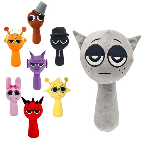 Ayizhiniu Sprunki Peluches, lindos anime Sprunki Plush Toys, interessante Sprunki bonecos, personagens desenhos animados Sprunki brinquedos figuras, adequado enviar para presentes para crianças