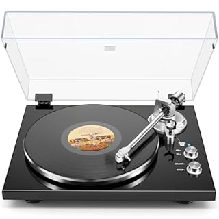 Giradischi Bluetooth con trasmissione a cinghia, lettore di dischi in vinile, uscita digitale USB, cartuccia magnetica, vinile digitale a MP3, AT-3600L, 33 o 45 giri/min, nero