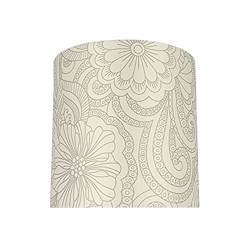 Aspen Creative 58402 Transitional Drum (Cylinder) Shape Construction White & Grey, 10" Wide (10" x 10" x 10") UNO LAMP Shade