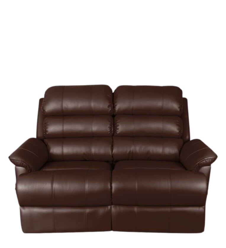 Image of Recliner Sofa 2 Seater - Manual Leatherette Design with Plush Support, Includes 5-Year Warranty for Optimal Comfort and Longevity