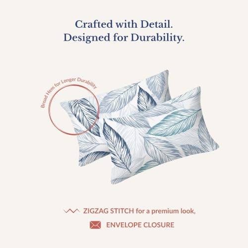 Image of Jaipur Weaves Single Bed Cotton Bedsheet with 1 Pillow Cover, 100% Pure Cotton Single Bedsheet 60x90 Inches, 240 TC Soft Breathable Bed Sheet - (Tealish Blue)