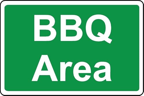 Kpcm Display Ltd Bbq Area Safety Sign - 1Mm Plastic Sign (300Mm X 200Mm)