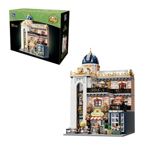 PANTASY Blossom Café Modulares Gebäude-Set, 3-stöckiges Europäisches Glashaus-Landmark mit Café, Kunstgalerie & Blumen-Atrium, Sammler-Architektur Bausatz für Erwachsene, Kreatives Ausstellungsmodell PANTASY Blossom Café Modulares Gebäude-Set, 3-stöckiges Europäisches Glashaus-Landmark mit Café, Kunstgalerie & Blumen-Atrium, Sammler-Architektur Bausatz für Erwachsene, Kreatives Ausstellungsmodell