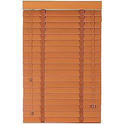Persianas Horizontales Madera Persianas de madera, listones de 50 mm, persianas venecianas horizontales, persianas horizontales de madera, persianas venecianas de madera real, cortinas opacas y de aislamiento térmico, para cocina,