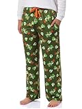 Yoshi Pajama Pants Nintendo Super Mario Men's Yoshi Egg Drawstring Elastic Waistband Lounge Sleep Pajama Pants (Large)