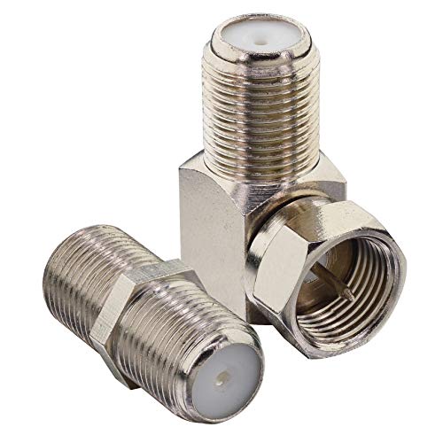 Kaunosta Right Angle Coax Connector F Male To Female 2Pcs & Rg6 Coax Cable Connector F Type Female To Female 2Pcs For Tight Corners & Flat Panel Tv Mounting & Coax Cable & Wall Plates #TOP4