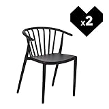 Altura del Asiento: 45 cm SKLUM Pack 2 Sillas Ivor Negro - (Elige Color)